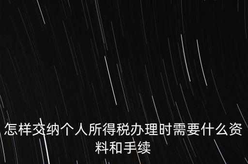 個(gè)人交稅需要什么手續(xù)，個(gè)人交稅需要什么手續(xù)