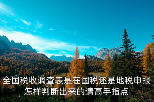 全國稅收調查表是在國稅還是地稅申報怎樣判斷出來的請高手指點