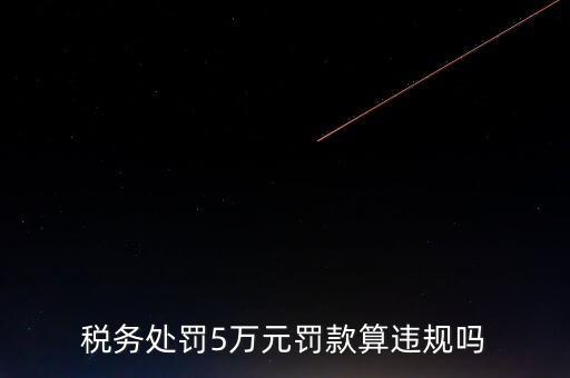 稅務處罰5萬元罰款算違規(guī)嗎
