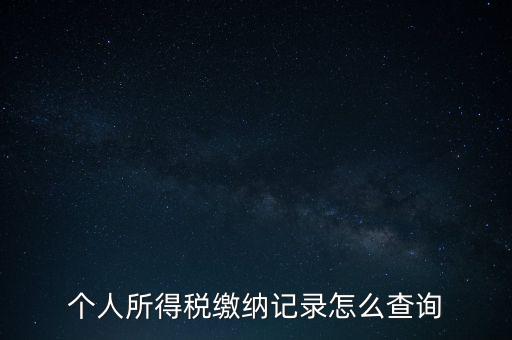 如何查詢個人所得稅繳納情況，個人所得稅繳納記錄怎么查詢