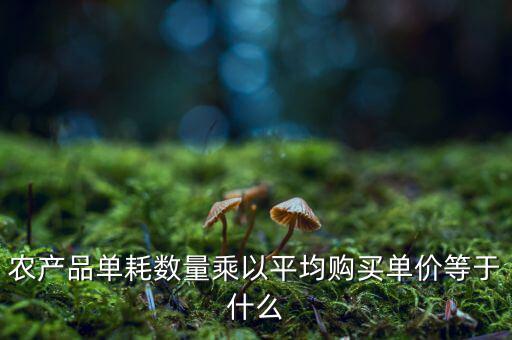 農產品單耗數(shù)量乘以平均購買單價等于什么