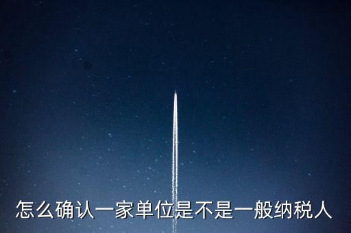 如何查看是否一般納稅人，怎么確認一家單位是不是一般納稅人