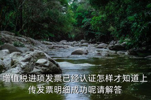 增值稅進(jìn)項(xiàng)發(fā)票已經(jīng)認(rèn)證怎樣才知道上傳發(fā)票明細(xì)成功呢請解答