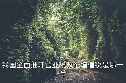 什么時(shí)候開始營業(yè)稅改增值稅，我國全面推開營業(yè)稅改征增值稅是哪一年