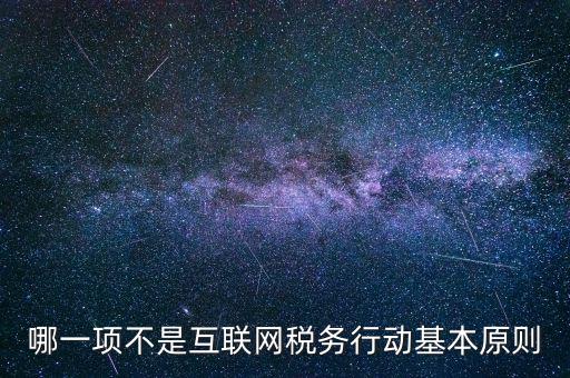地稅工作如何適應互聯(lián)網(wǎng)，哪一項不是互聯(lián)網(wǎng)稅務(wù)行動基本原則