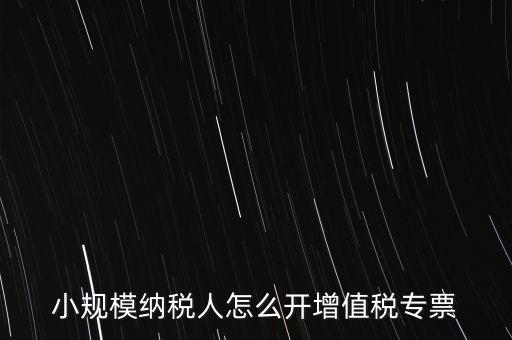 小規(guī)模納稅人怎么開(kāi)增值稅專票