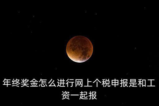 年終獎金怎么進(jìn)行網(wǎng)上個(gè)稅申報(bào)是和工資一起報(bào)