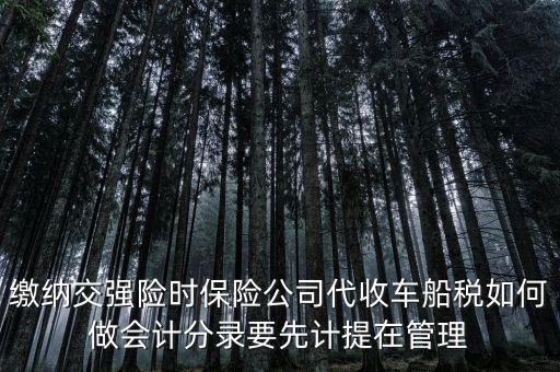 繳納交強(qiáng)險(xiǎn)時(shí)保險(xiǎn)公司代收車(chē)船稅如何做會(huì)計(jì)分錄要先計(jì)提在管理