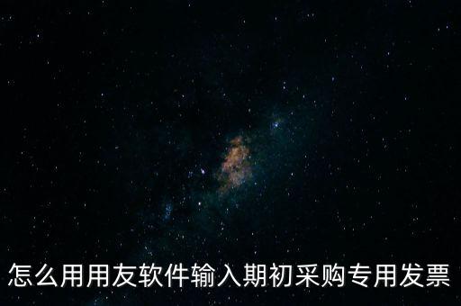 怎么用用友軟件輸入期初采購(gòu)專用發(fā)票