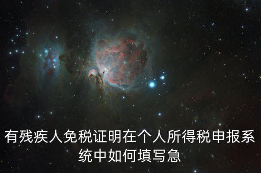殘疾人個稅如何申報，有殘疾人免稅證明在個人所得稅申報系統(tǒng)中如何填寫急