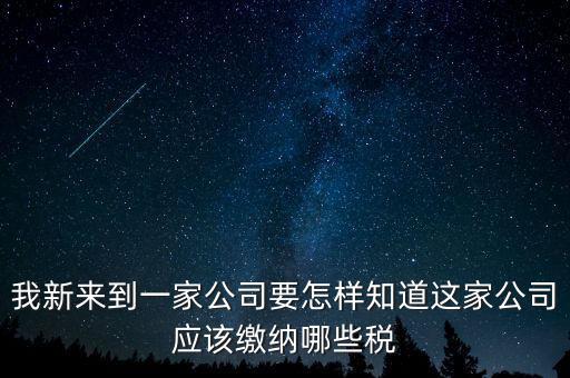 如何查稅種，我新來到一家公司要怎樣知道這家公司應(yīng)該繳納哪些稅