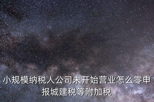 城建稅如何零申報(bào)，小規(guī)模納稅人公司未開(kāi)始營(yíng)業(yè)怎么零申報(bào)城建稅等附加稅