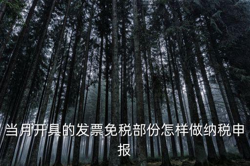 免稅和納稅如何申報，當(dāng)月開具的發(fā)票免稅部份怎樣做納稅申報