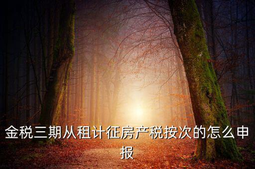 金稅三期從租計(jì)征房產(chǎn)稅按次的怎么申報