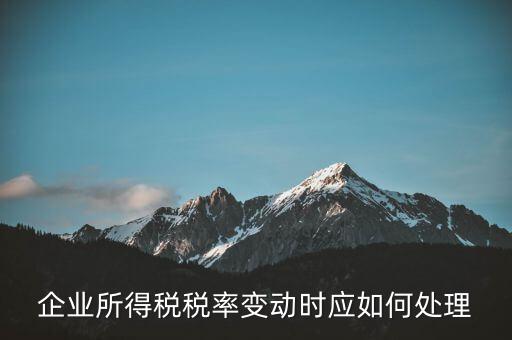 所得稅稅率變化如何用，一道所得稅稅率變化的會計處理問題求指導(dǎo)謝謝