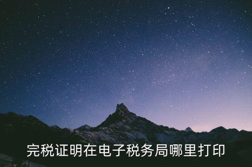 地稅局完稅憑證如何打印，完稅證明在電子稅務(wù)局哪里打印