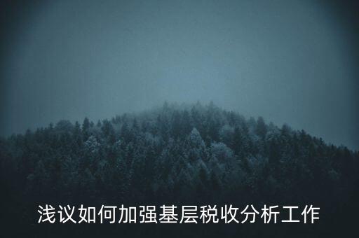 如何搞好稅收科研，淺議如何加強(qiáng)基層稅收分析工作