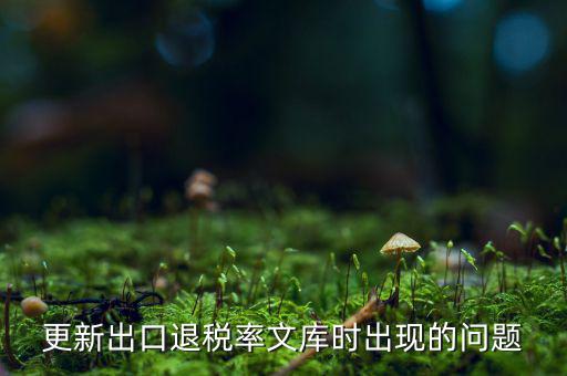 出口退稅文庫如何更新，請問各位出口退稅系統(tǒng)里的代碼庫怎么更新啊怎么老沒反應(yīng)的呢