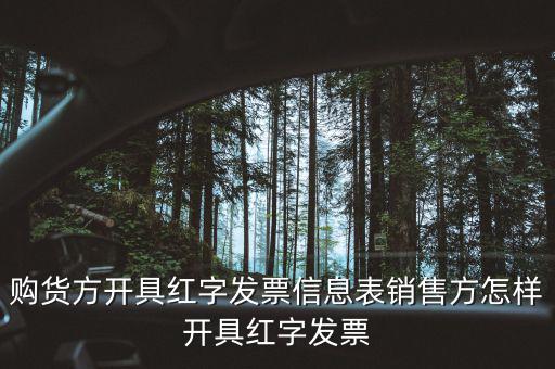 購買方如何開具紅字信息表，購買方增值稅專用發(fā)票填紅字信息表怎么操作