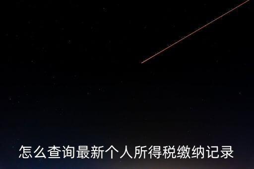 如何查稅收記錄，怎么查詢最新個人所得稅繳納記錄