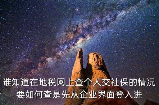 誰知道在地稅網上查個人交社保的情況要如何查是先從企業(yè)界面登入進