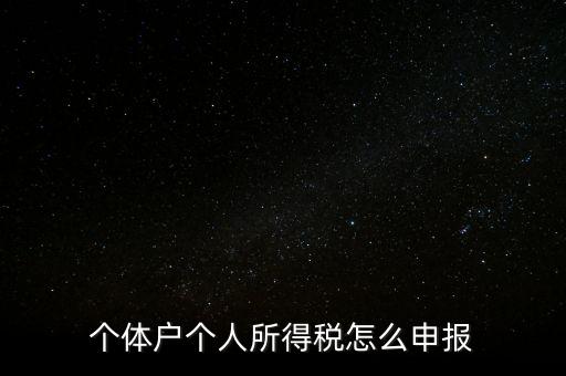 如何注冊個人所得稅報稅，個體戶個人所得稅怎么申報