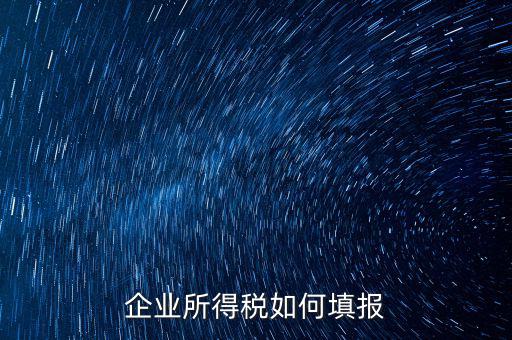 企業(yè)所得稅如何填報(bào)，企業(yè)所得稅申報(bào)表怎么填