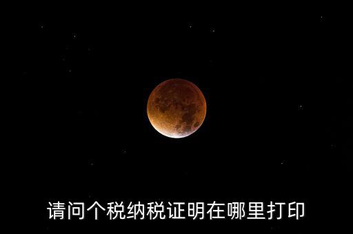 如何打印個稅證明，請問個稅納稅證明在哪里打印