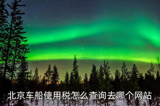 北京車(chē)船使用稅怎么查詢?nèi)ツ膫€(gè)網(wǎng)站