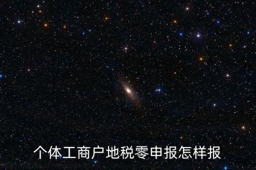 個(gè)體戶(hù)地稅如何零申報(bào)表，個(gè)體工商戶(hù)地稅零申報(bào)怎樣報(bào)