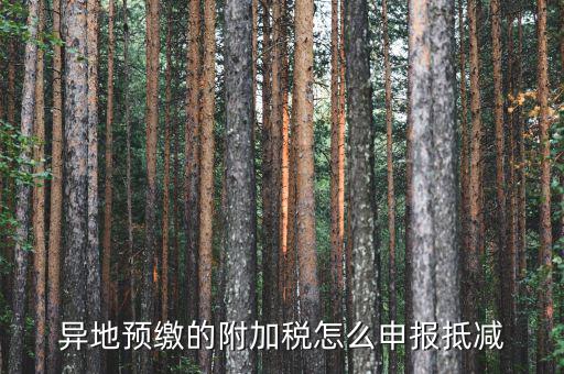 外地繳納附加稅如何申報，異地預繳的附加稅怎么申報抵減