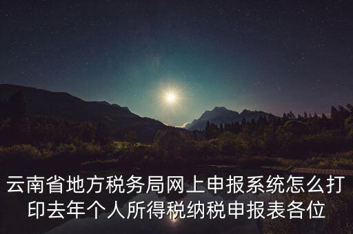 云南稅局如何查詢打印納稅申報，云南省地方稅務局網上申報系統怎么打印去年個人所得稅納稅申報表各位