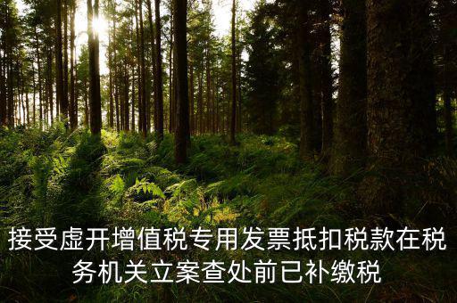 接受虛開增值稅專用發(fā)票抵扣稅款在稅務(wù)機關(guān)立案查處前已補繳稅
