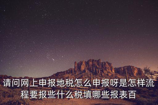 請問網(wǎng)上申報(bào)地稅怎么申報(bào)呀是怎樣流程要報(bào)些什么稅填哪些報(bào)表百