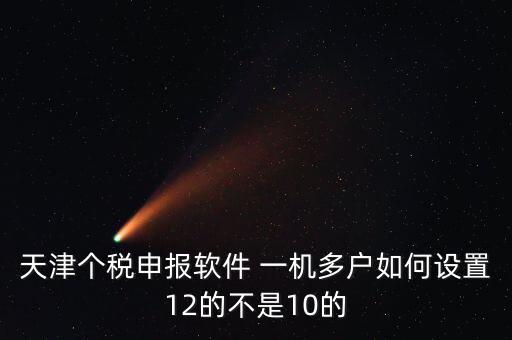 個稅申報系統(tǒng)如何一級多戶，天津個稅申報軟件 一機多戶如何設置12的不是10的