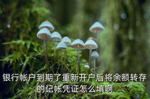 銀行帳戶到期了重新開戶后將余額轉存的記帳憑證怎么填啊