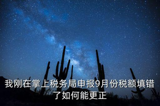 稅務(wù)如何更正申報，我剛在掌上稅務(wù)局申報9月份稅額填錯了如何能更正