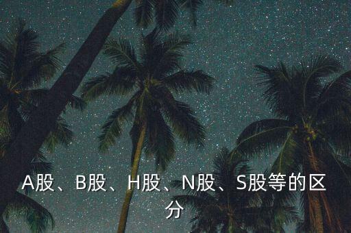 A股、B股、H股、N股、S股等的區(qū)分