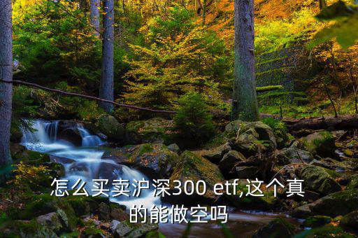 怎么買(mǎi)賣滬深300 etf,這個(gè)真的能做空嗎
