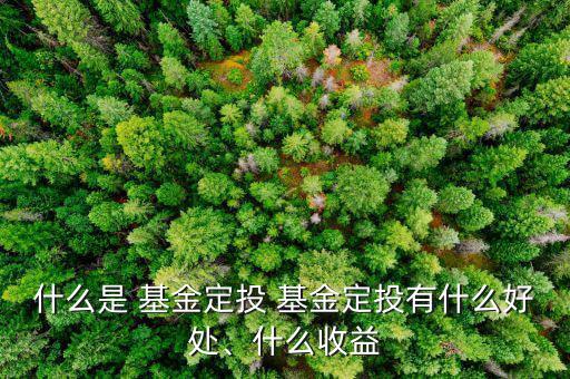 什么是 基金定投 基金定投有什么好處、什么收益