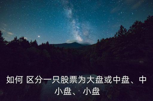 如何 區(qū)分一只股票為大盤或中盤、中 小盤、 小盤