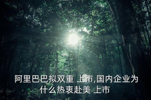  阿里巴巴擬雙重 上市,國內企業(yè)為什么熱衷赴美 上市