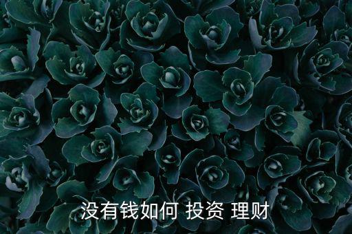 沒(méi)有錢如何 投資 理財(cái)