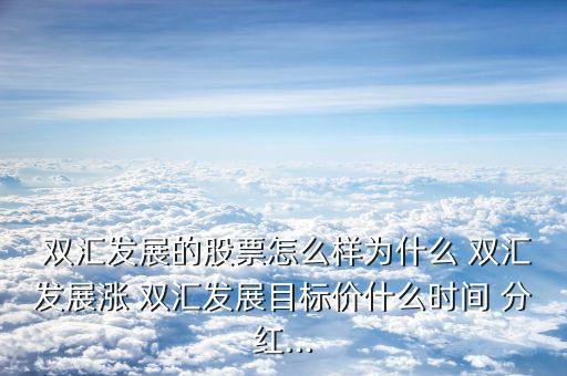  雙匯發(fā)展的股票怎么樣為什么 雙匯發(fā)展?jié)q 雙匯發(fā)展目標(biāo)價(jià)什么時間 分紅...