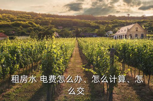 租房水 電費怎么辦、怎么計算、怎么交