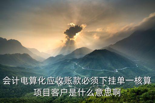 會計(jì)電算化應(yīng)收賬款必須下掛單一核算項(xiàng)目客戶是什么意思啊