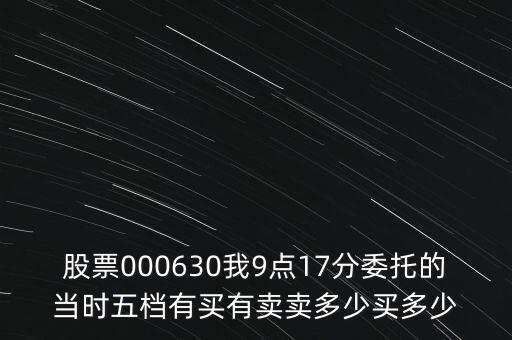 000630什么時(shí)候開盤，股票000630我9點(diǎn)17分委托的當(dāng)時(shí)五檔有買有賣賣多少買多少