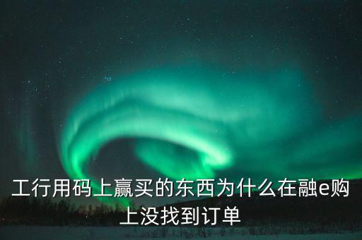 工行用碼上贏買的東西為什么在融e購(gòu)上沒(méi)找到訂單