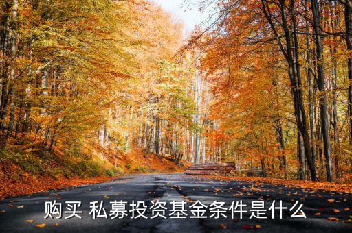 購(gòu)買 私募投資基金條件是什么