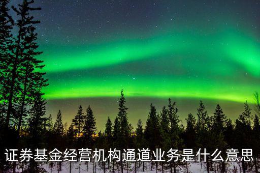 資金通道是什么業(yè)務(wù)，證券基金經(jīng)營機(jī)構(gòu)通道業(yè)務(wù)是什么意思